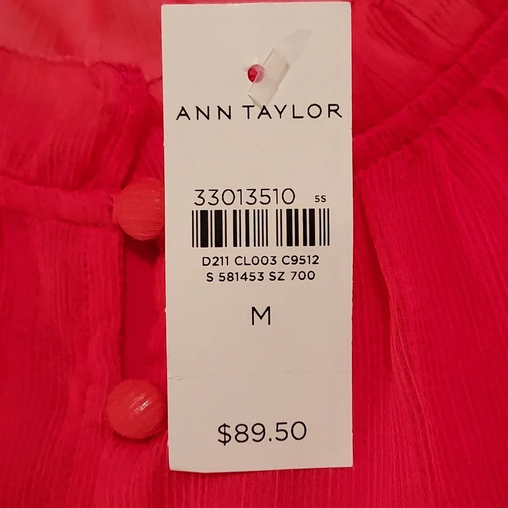 Ann Taylor NWT Coquette Fairycore Barbiecore Dollette Twee Maximalist Top M